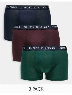 3 pack boxer briefs in green, burgundy and navy
