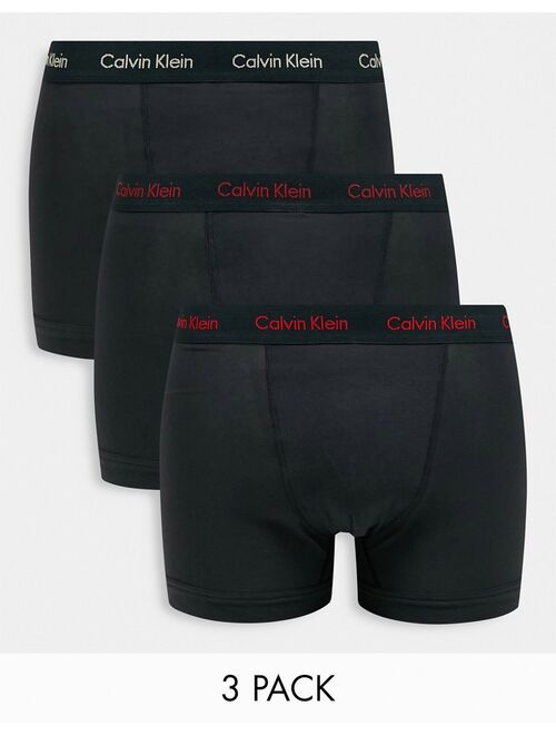 Calvin Klein 3-pack trunks in black