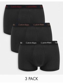 3-pack low rise trunks in black