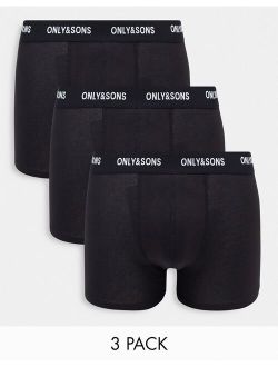 3 pack trunks in solid black