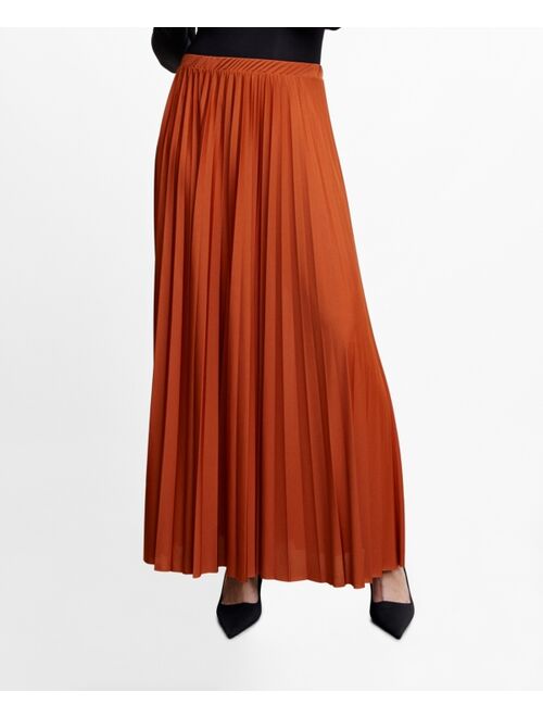 MANGO Women's Plisse Pleated Long Skirt