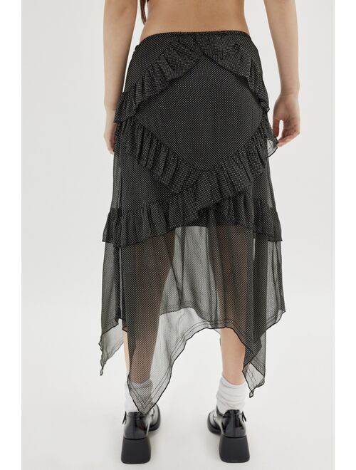 Urban Outfitters UO Tuli Ruffle Midi Skirt