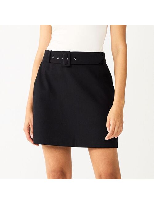 Women's Nine West Self Belt Mini Skirt
