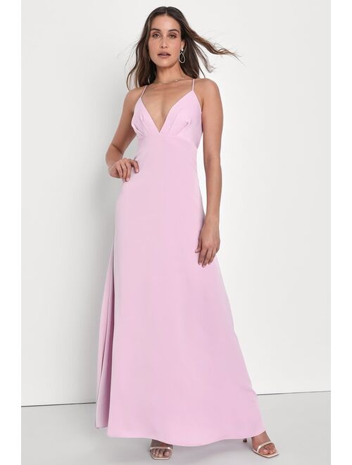 Lulus Captivating Elegance Light Pink Satin Backless Maxi Dress