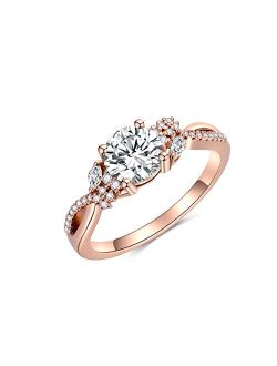 Ydd 10k/14k/18k White Yellow Rose Gold Engagement Ring for Women, 1Carat Blossom Moissanite Engagement Ring for Her Free Engraved