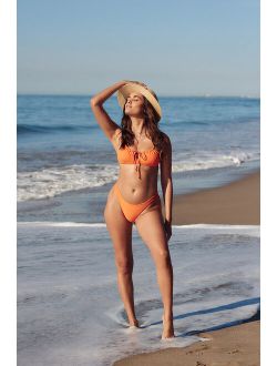 Tanlines Tropic Orange Ribbed Bikini Bottoms