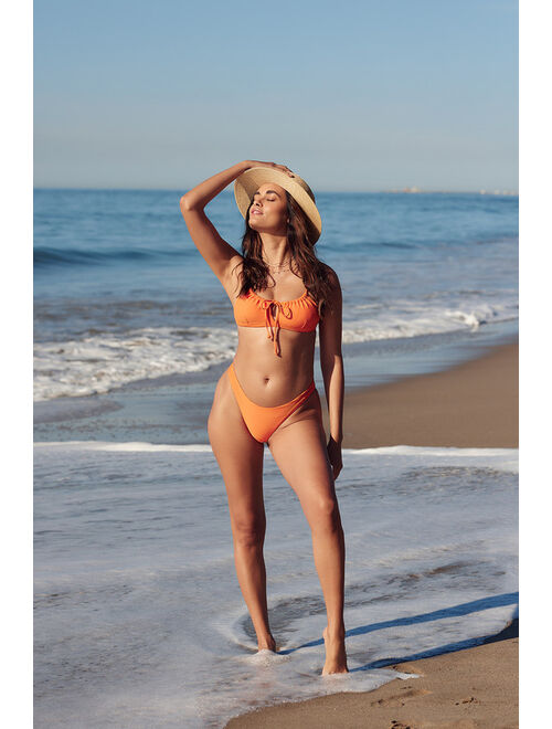 Billabong Tanlines Tropic Orange Ribbed Bikini Bottoms