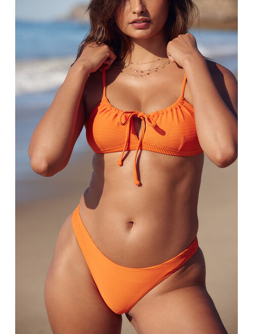 Billabong Tanlines Tropic Orange Ribbed Bikini Bottoms