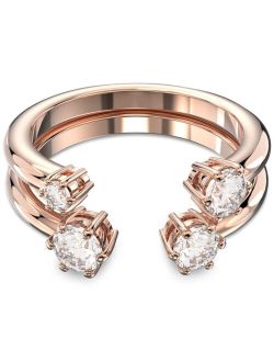 Rose Gold-Tone 2-Pc. Set Constella Crystal Open Rings