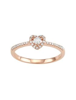 unbranded 10k Rose Gold 1/4 Carat T.W. Diamond Heart Promise Ring