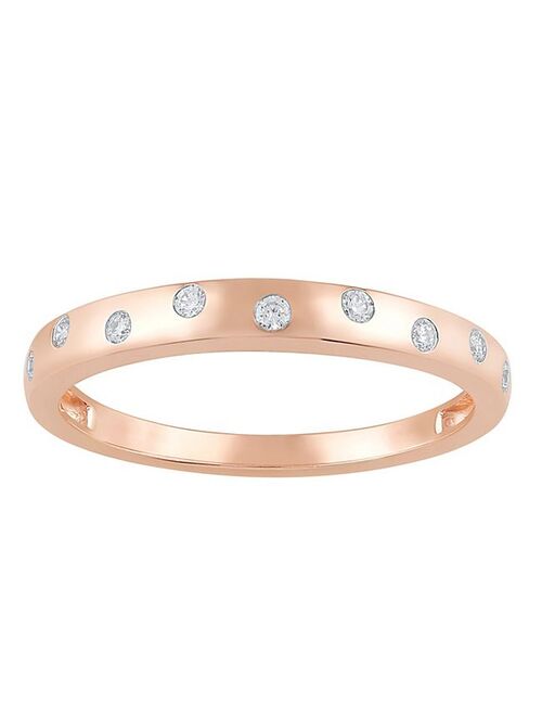unbranded 10k Rose Gold 1/10 Carat T.W. Diamond Stackable Ring