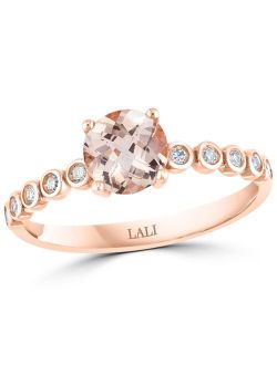 LALI Jewels Morganite (3/4 ct. t.w.) & Diamond (1/10 ct. t.w.) Ring in 14k Rose Gold