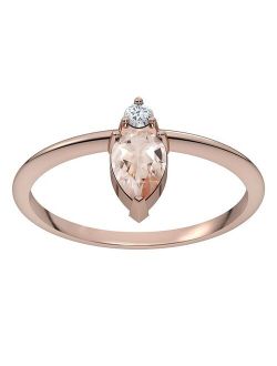 unbranded 10k Rose Gold Morganite & Diamond Accent Ring
