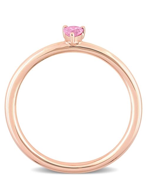 Macy's Pink Sapphire (1/4 ct. t.w.) Pear Stackable Ring in 10K Rose Gold