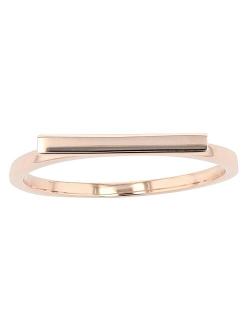 Au Naturale 14k Gold 2mm Horizontal Bar Ring
