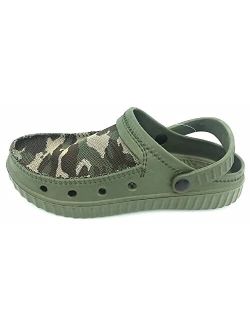 Shoes8teen Mens Camo Athletic Sports Clogs Slip-On with Adjustable Back Strap