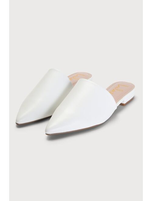 Lulus Lorene White Pointed-Toe Mules
