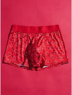 Men 1pc Heart Print Boxer Brief