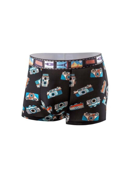 Shein Men 5pcs Camera Rocket Print Boxer Brief