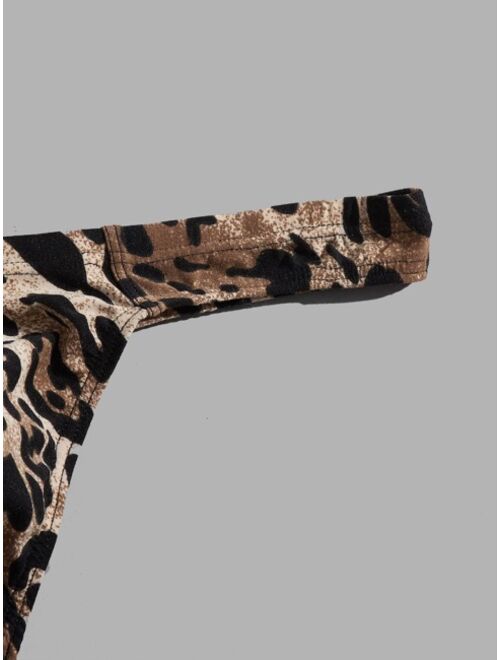 Shein Men Leopard Print Thong