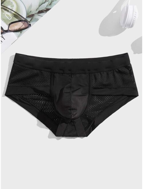 Shein Men Hollow Out Solid Brief
