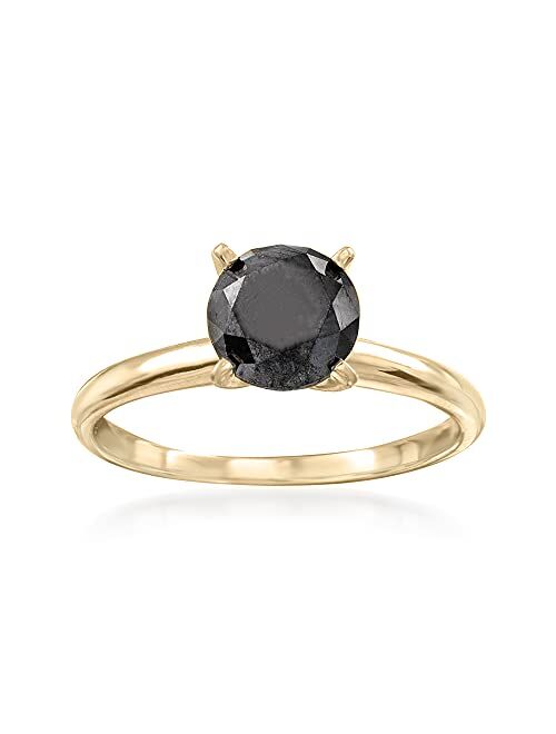 Ross-Simons 1.00 Carat Black Diamond Solitaire Ring in 14kt Yellow Gold