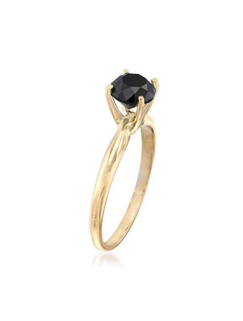 Ross-Simons 1.00 Carat Black Diamond Solitaire Ring in 14kt Yellow Gold
