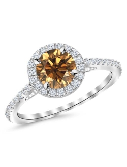 1.4 Carat 14K White Gold Twisting Infinity Gold Diamond Engagement Ring w/ 1 Carat Blue Diamond
