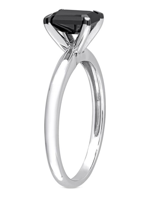 MACY'S Black Diamond Emerald-Cut Solitaire Engagement Ring (1 ct. t.w.) in 14k White or Yellow Gold