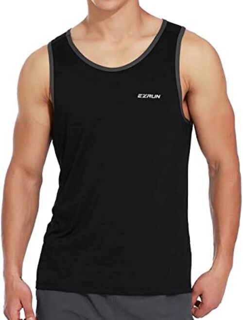 EZRUN Men's Quick Dry Sport Tank Top for Bodybuilding Gym Athletic Jogging Running,Fitness Training Workout Sleeveless Shirts