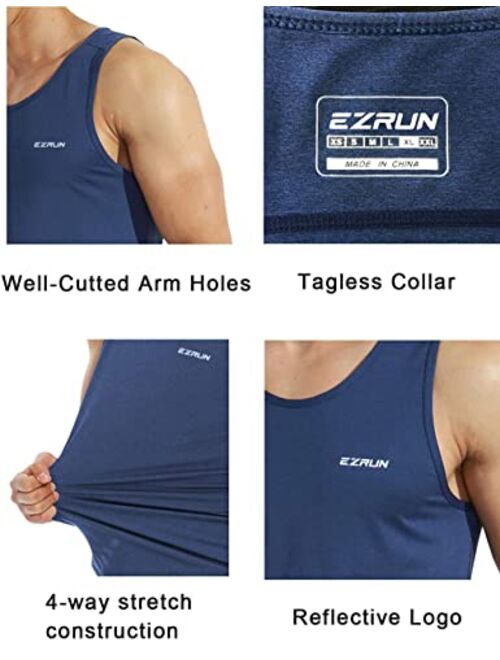 EZRUN Men's Quick Dry Sport Tank Top for Bodybuilding Gym Athletic Jogging Running,Fitness Training Workout Sleeveless Shirts