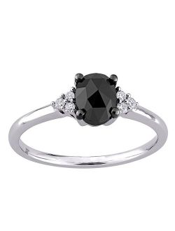 Stella Grace 14k White Gold 1 Carat T.W. Black & White Diamond Engagement Ring