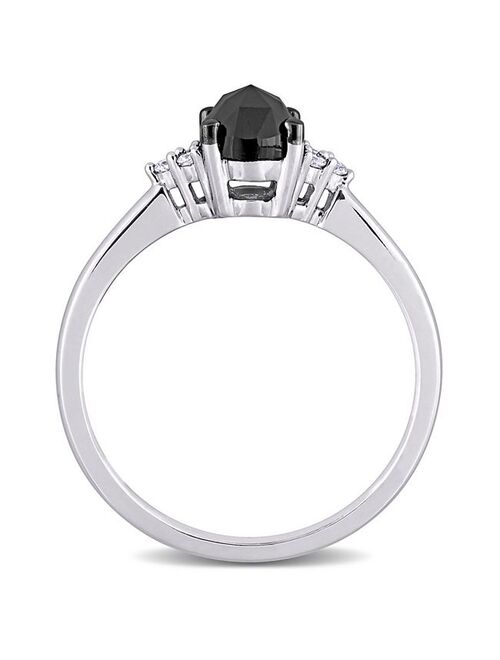 Stella Grace 14k White Gold 1 Carat T.W. Black & White Diamond Engagement Ring