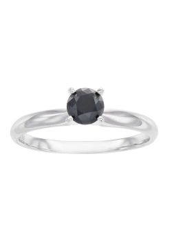 unbranded 10k White Gold 1/2 Carat T.W. Black Diamond Solitaire Ring