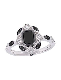 Stella Grace 10k White Gold 1 1/4 Carat T.W. Black & White Diamond Ring