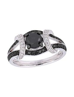 Stella Grace 10k White Gold 1 3/8 Carat T.W. Black & White Diamond Ring