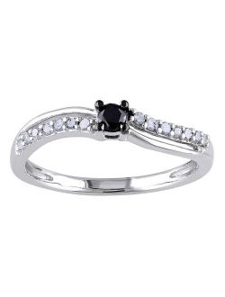 Stella Grace Sterling Silver 1/4 Carat T.W. Black & White Engagement Ring