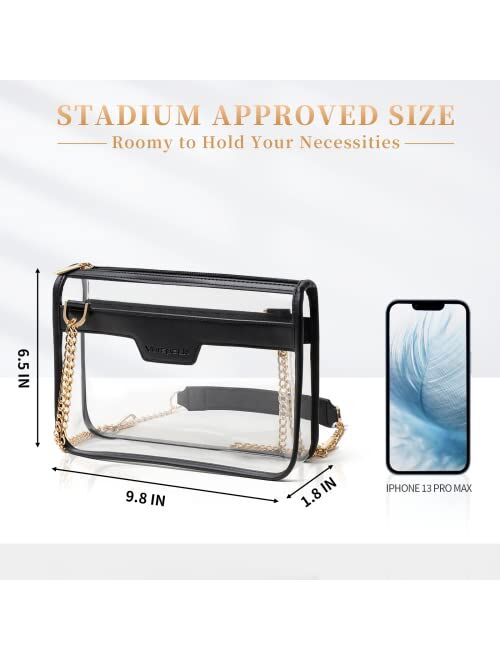 Vorspack Clear Purse Stadium Approved - Clear Bag for Women Clear Crossbody Bag for Sport Event Concert