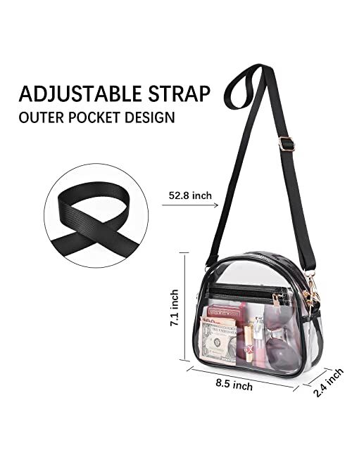 Clear Purse for Women Girls, Filoto Stadium Approved Clear Crossbody Bag, See Through Clear Bag with Adjustable Strap