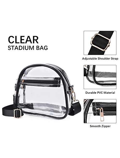 Clear Purse for Women Girls, Filoto Stadium Approved Clear Crossbody Bag, See Through Clear Bag with Adjustable Strap