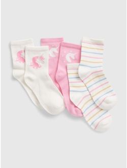 Kids Unicorn Crew Socks (3-Pack)