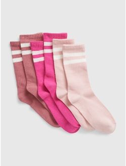 Kids Organic Cotton Stripe Crew Socks (3-Pack)
