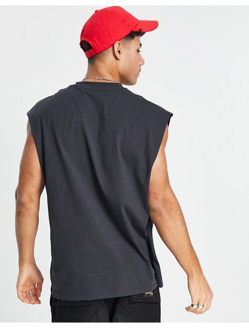 ASOS DESIGN oversized tank top in black with Los Angeles city front print