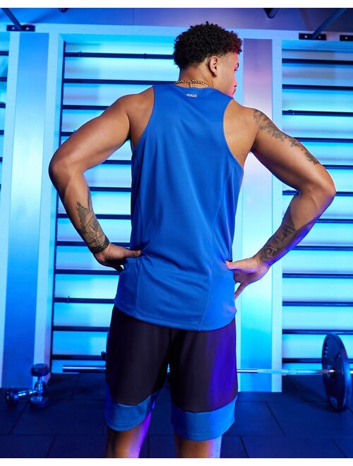 ASOS 4505 icon training tank top in blue
