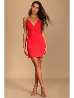 Cocktails and Confidence Pink Crochet Bodycon Mini Homecoming Dress