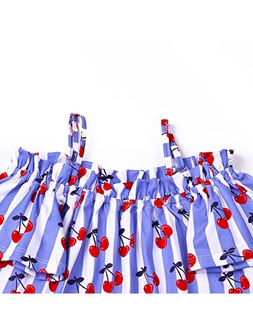 Mirawise Girls Tee Cold Shoulder Ruffle Top Off Shoulder Shirts Summer T-Shirt 6-13Y