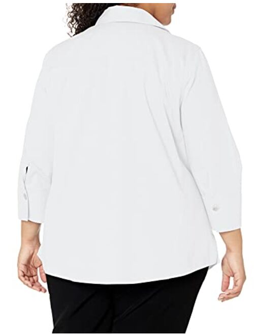 Foxcroft Women's Plus-Size Non-Iron Three-Quarter Sleeve Shirt
