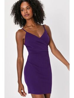 Feeling Flattered Dark Purple Bodycon Mini Homecoming Dress