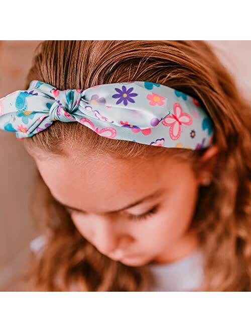 FROG SAC Rabbit Ear Headband for Girls, Knotted Toddler Bow Headbands for Kids, Cute Child Butterfly Knot Hair Bands for Toddlers, Hard Flower Head Band for Children, Dai