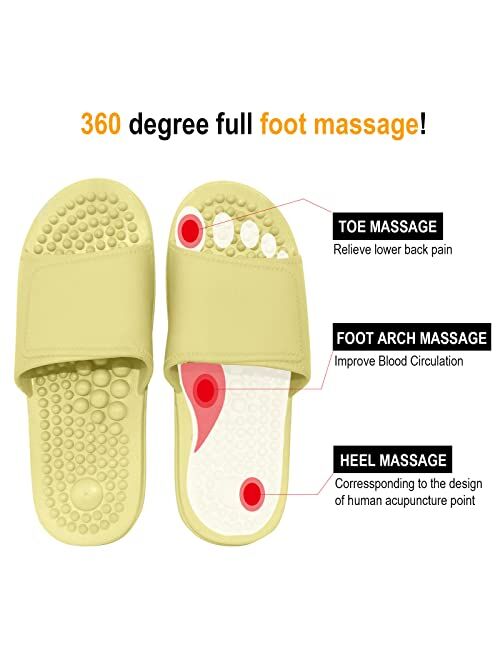 Svatao Acupressure Massage Slippers Reflexology Therapy Shoes Plantar Fasciitis Arthritis Neuropathy Pain Relief Acupuncture Slippers Non-Slip Massage Sandals Women,Gifts